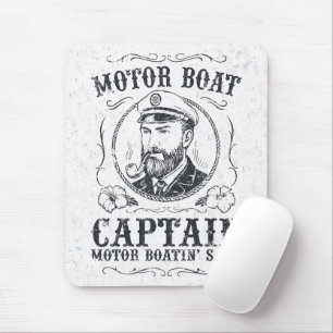 Motorbootkapitein Funny Pontoon-varen Muismat