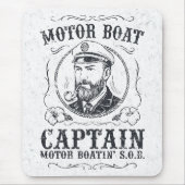 Motorbootkapitein Funny Pontoon-varen Muismat (Voorkant)
