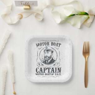 Motorbootkapitein Funny Pontoon-varen Papieren Bordje