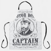 Motorbootkapitein Funny Pontoon-varen Schort (Voorkant)