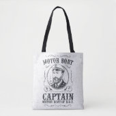 Motorbootkapitein Funny Pontoon-varen Tote Bag (Voorkant)