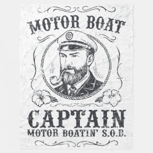 Motorbootkapitein Funny Pontoonvaren Fleece Deken
