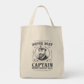 Motorbootkapitein Funny Pontoonvaren Tote Bag (Achterkant)