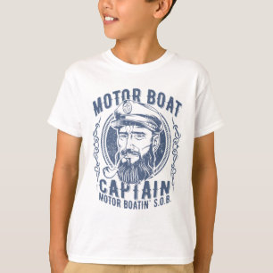 Motorbootkapitein Grappige Pontonboot Motorboot T-shirt