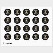 Motorbootkapitein grappige pontonbootmotor ronde sticker (Vel)