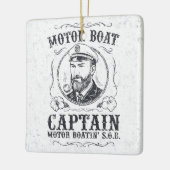 Motorbootkapitein Grappige Pontonbootvaren Keramisch Ornament (Links)