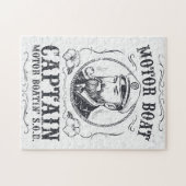 Motorbootkapitein Grappige Pontonbootvaren Legpuzzel (Horizontaal)