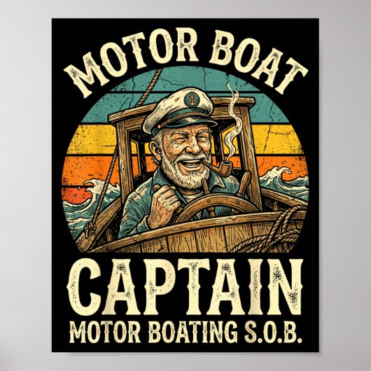 Motorbootkapitein poster (Voorkant)