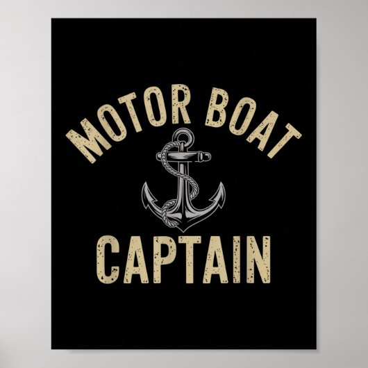 Motorbootkapitein Zeevaartleven Mariene Ontdekking Poster (Voorkant)
