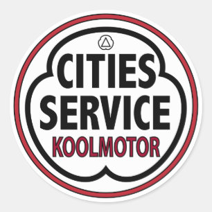 Motorbord van de Vintage-Steden-Dienst koolmotor Ronde Sticker