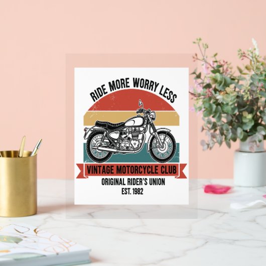 motorclub Est. 1982 Acryl Bord (Huwelijk)