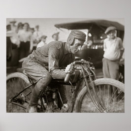 Motorcoureur, 1922. Oude foto Poster