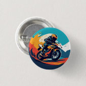 Motorcoureur Racen Ronde Button 3,2 Cm (Voorkant /achterkant)