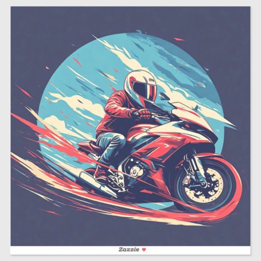 Motorcoureur Racen Sticker (Vel)
