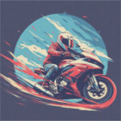 Motorcoureur Racen Sticker (Voorkant)