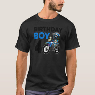Motorcross 4e 4 Jaar Oud Dirt Bike Verjaardagsfees T-shirt