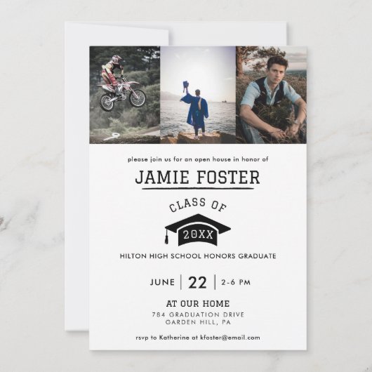 Motorcross Afstuderen Aankondigingsuitnodiging Kaart (Achterkant)