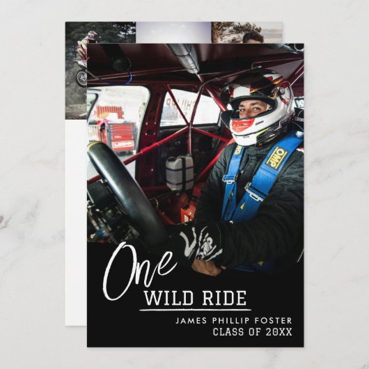 Motorcross Afstuderen Aankondigingsuitnodiging Kaart (Voorkant / Achterkant)