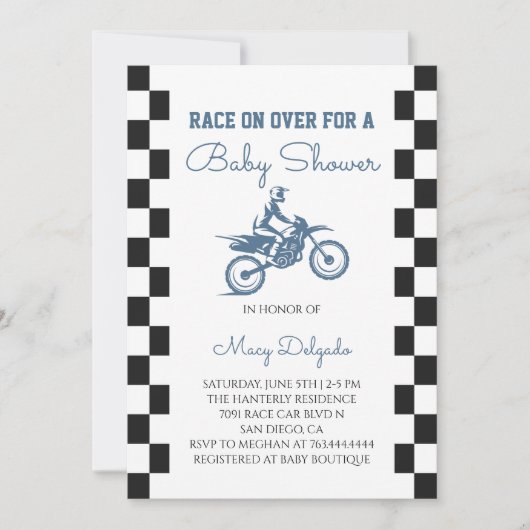 Motorcross Baby Shower Kaart (Voorkant)