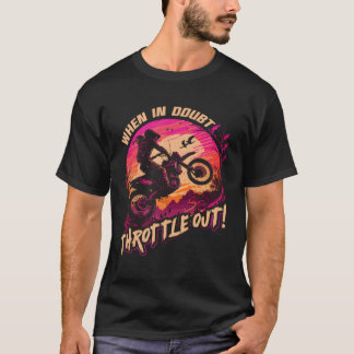 Motorcross bij twijfel smoorte vuile fiets uit t-shirt