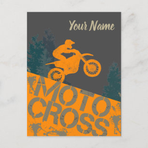 Motorcross Biker  Motorfiets en Motorfiets Briefkaart