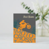 Motorcross Biker  Motorfiets en Motorfiets Briefkaart (Staand voorkant)