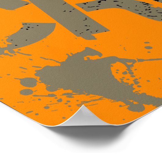 Motorcross Biker  Motorfiets en Motorfiets Poster (Hoek)