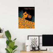 Motorcross Biker  Motorfiets en Motorfiets Poster (Thuiskantoor)