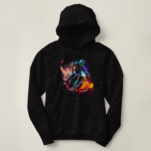 Motorcross Biker Motorfiets Enduro Motorcross Fan Hoodie (Design voorkant)