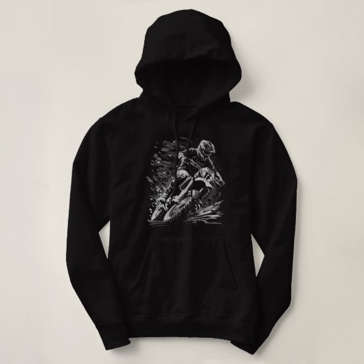Motorcross Biker Motorfiets Enduro Motorcross Fan Hoodie (Design voorkant)