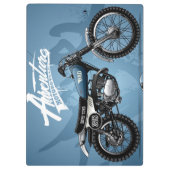 Motorcross Blue Dirt Bike Klembord | Kantoor-voorz (Achterkant)