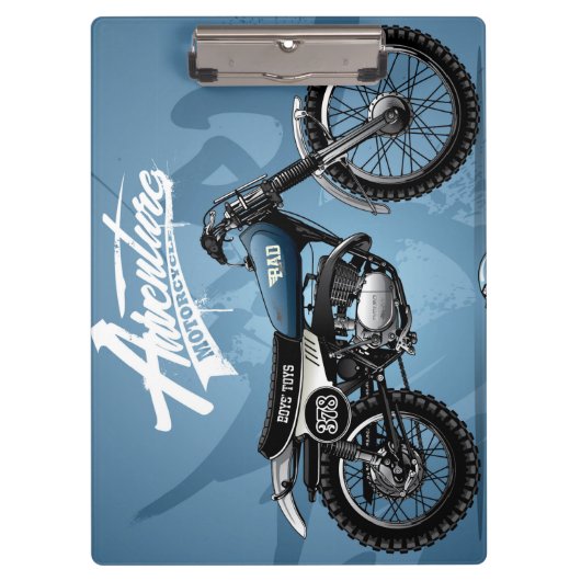 Motorcross Blue Dirt Bike Klembord | Kantoor-voorz (Voorkant)