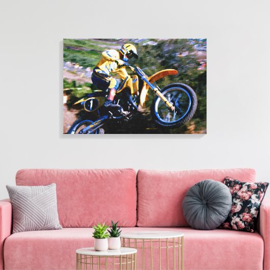 Motorcross Canvas Wrap - Mark Barnett op Saddlebac (Insitu (Woonkamer))