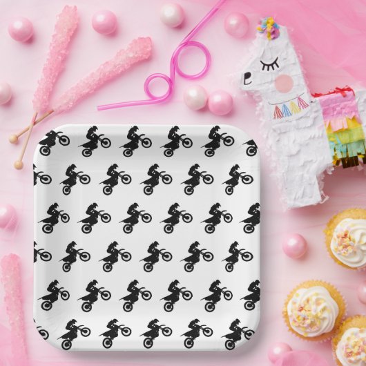 Motorcross Dirt Bike Verjaardagsfeestje Papieren Bordje (Feest)