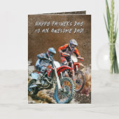 Motorcross Dirt Biking Message Kaart voor papa (Voorkant)