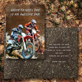Motorcross Dirt Biking Message Kaart voor papa