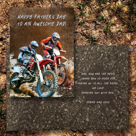 Motorcross Dirt Biking Message Kaart voor papa