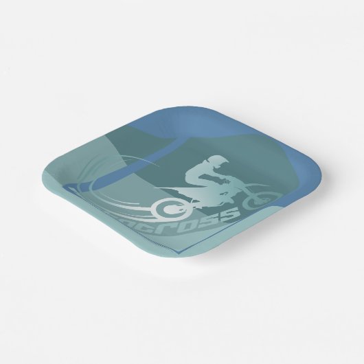 Motorcross dirtbike moto-x verjaardagsfeestje papieren bordje (Gebogen)