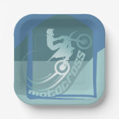 Motorcross dirtbike moto-x verjaardagsfeestje papieren bordje (Voorkant)