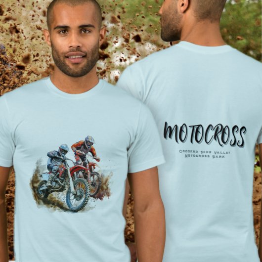 Motorcross Dirtbikes Racing Tekst op de rug T-shirt