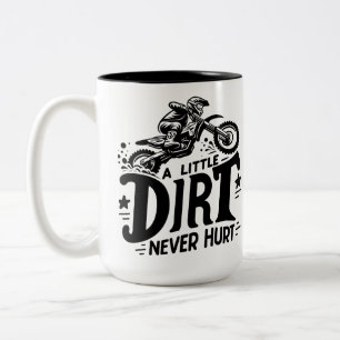 Motorcross - Een beetje vuil doet nooit pijn Tweekleurige Koffiemok
