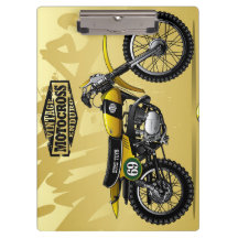 Motorcross Geel Dirt Bike Klembord | off-road
