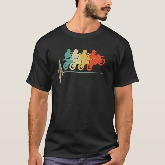 Motorcross  hartslag motorfiets helm t-shirt (Voorkant)