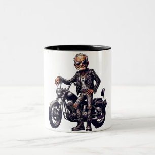 Motorcross jump illustratie-off-road tweekleurige koffiemok
