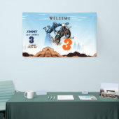 Motorcross Kind Vuile Stunt Fiets Verjaardagsfeest Spandoek (Beurs)