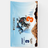 Motorcross Kind Vuile Stunt Fiets Verjaardagsfeest Spandoek (Verticaal)