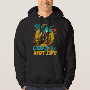Motorcross Leven een Vuil Leven Grappige Vuil Fiet Hoodie