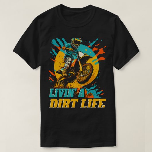 Motorcross Leven een Vuil Leven Grappige Vuil Fiet T-shirt (Design voorkant)