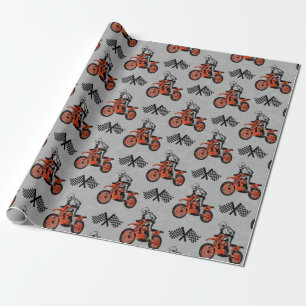 Motorcross-liefhebbers motorrijder Racing Vlaggen Cadeaupapier