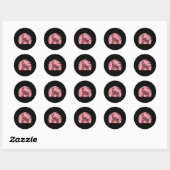 Motorcross Meisje Retro  Roze Ronde Sticker (Vel)